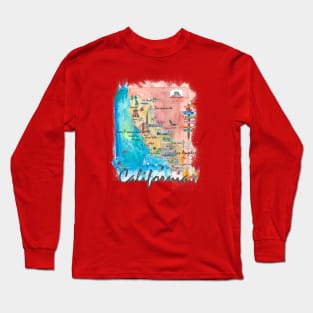 California_Illustrated_Map_2nd_EditionM Long Sleeve T-Shirt